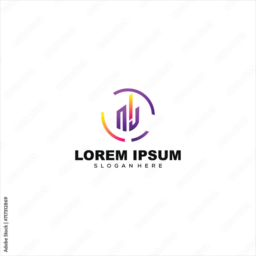 initial logo gradient  colorful illustration