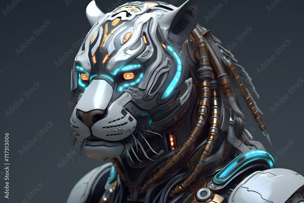 3d rendering Tiger cyborg 3d rendering Tiger cyborg