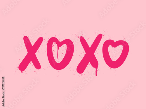 Pink graffiti clip art. Urban street style. Valentine's day elements. Y2k love sign. Splash effects and drops. Grunge and spray texture.