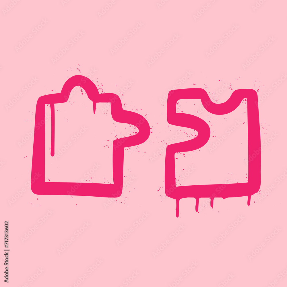 Pink graffiti clip art. Urban street style. Valentine day elements. Couple puzzle. Y2k love sign. Splash effects and drops. Grunge and spray texture. Pink graffiti clip art. Urban street style. Valentine day elements. Couple puzzle. Y2k love sign. Splash effects and drops. Grunge and spray texture.