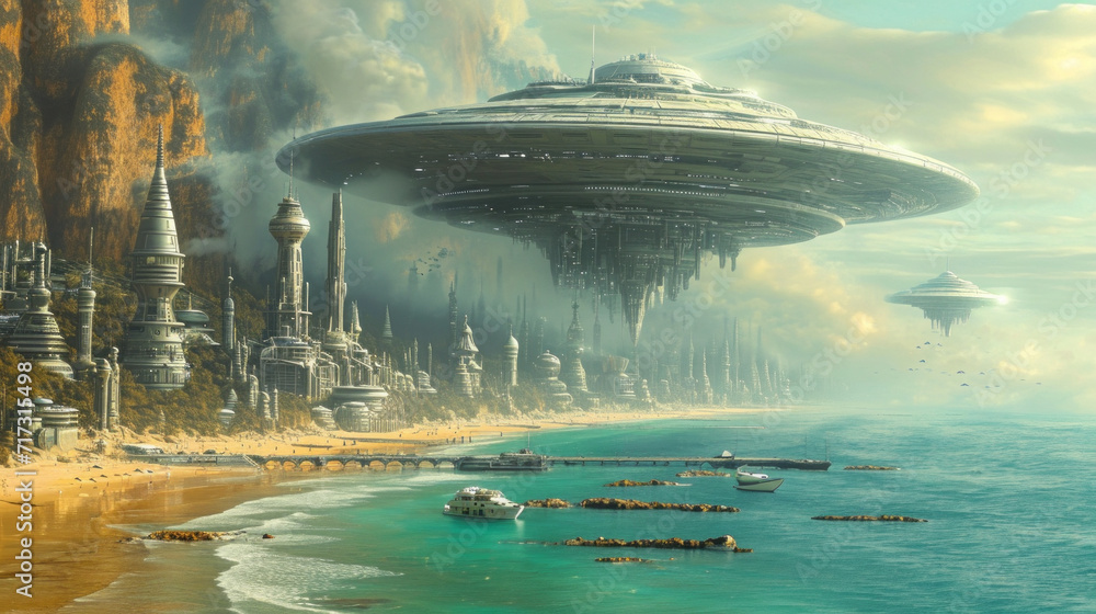 Alien UFO - Unidentified Flying Object a mother spaceship Alien UFO - Unidentified Flying Object a mother spaceship