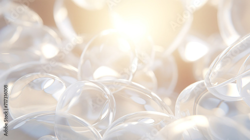 美しい白い光に照らされた泡のイメージ背景 photo