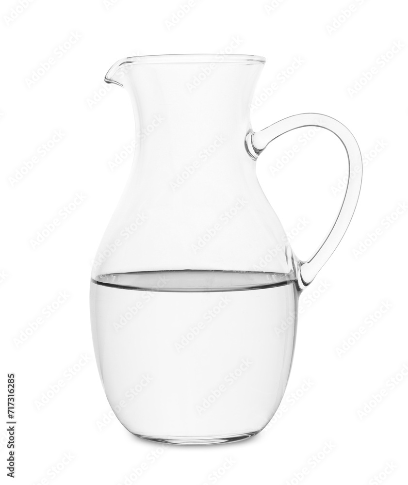 Glass jug with water isolated on white Glass jug with water isolated on white