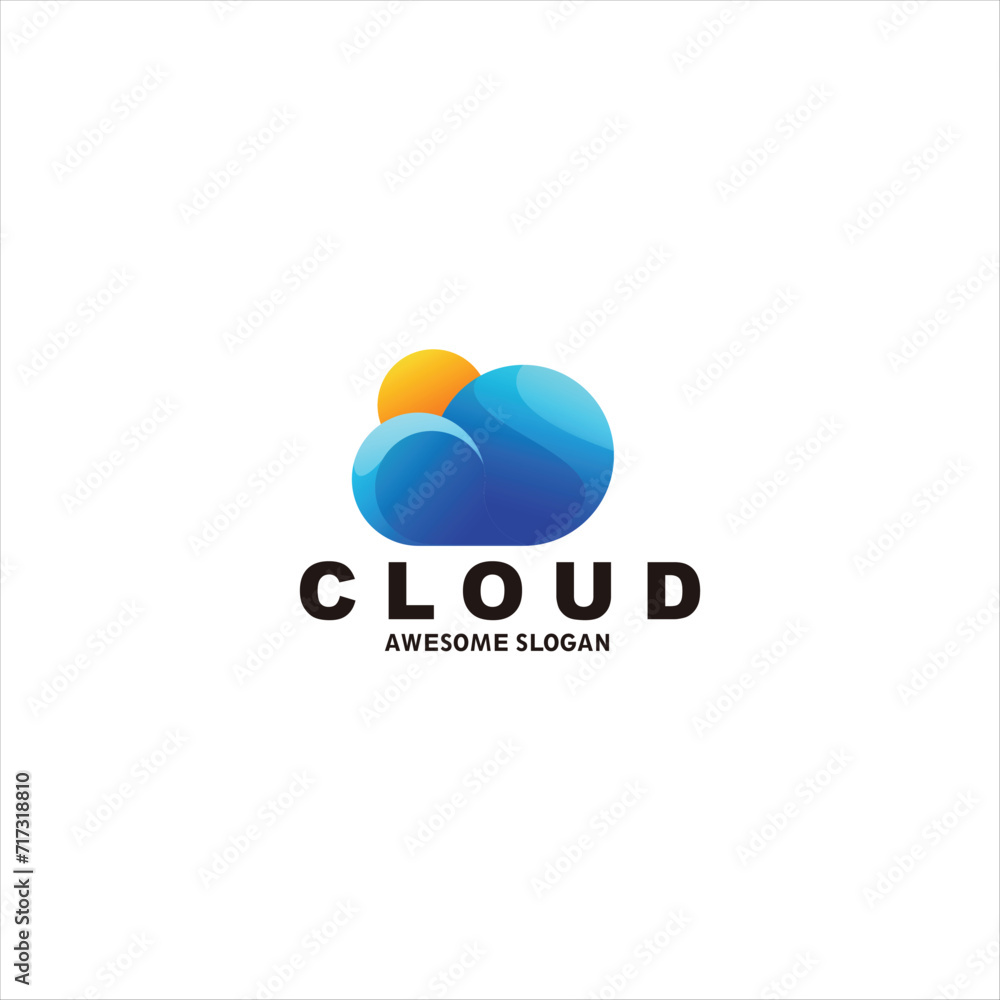 cloud logo gradient colorful illustration cloud logo gradient colorful illustration