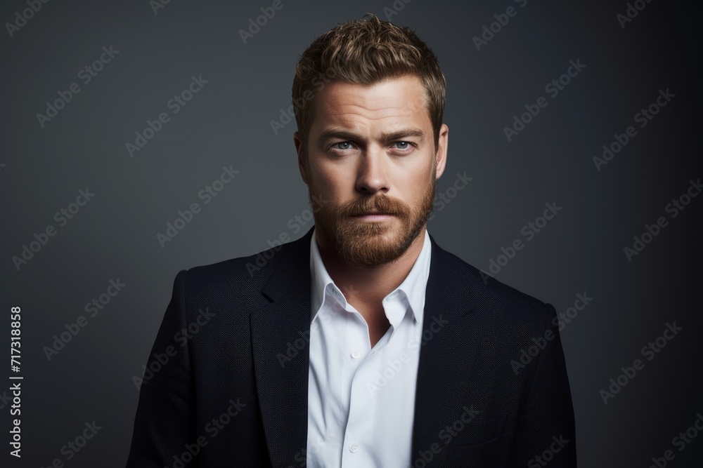 Portrait of a handsome man in a black suit. Men's beauty, fashion. Portrait of a handsome man in a black suit. Men's beauty, fashion.