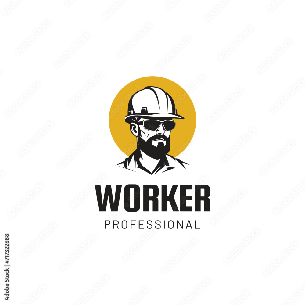 Builder man logo, Builder man icon, vector illustration,Modern Occupation People Cartoon Builder man logo, Builder man icon, vector illustration,Modern Occupation People Cartoon