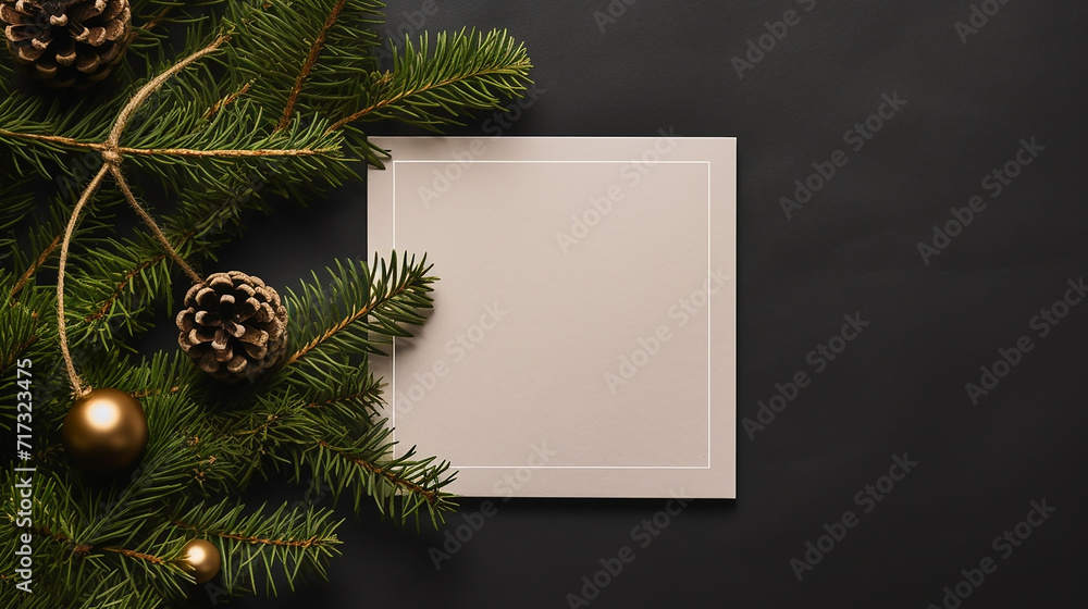 Christmas letter list congratulations with pines on a wooden background. simple elegant concept Christmas letter list congratulations with pines on a wooden background. simple elegant concept