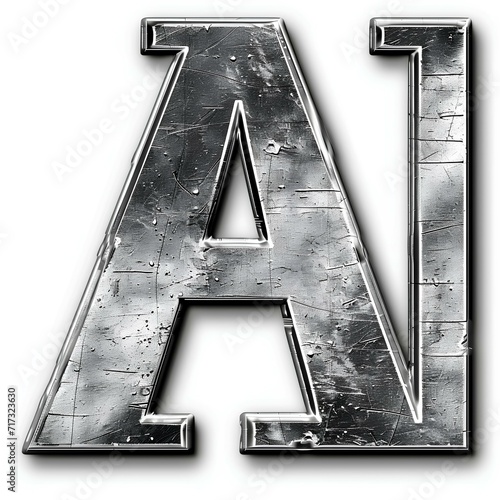 logo of two letters AI in silver metal style. generative AI photo
