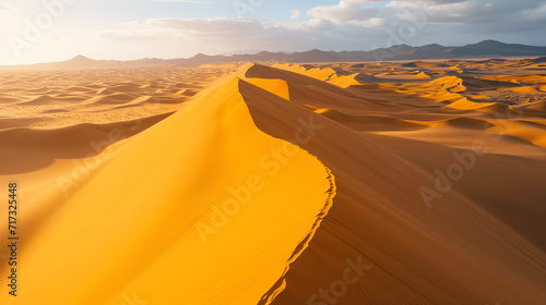 Golden Sand Dunes at Sunset