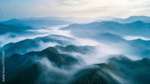Misty Mountain Range at Dawn © Stanley