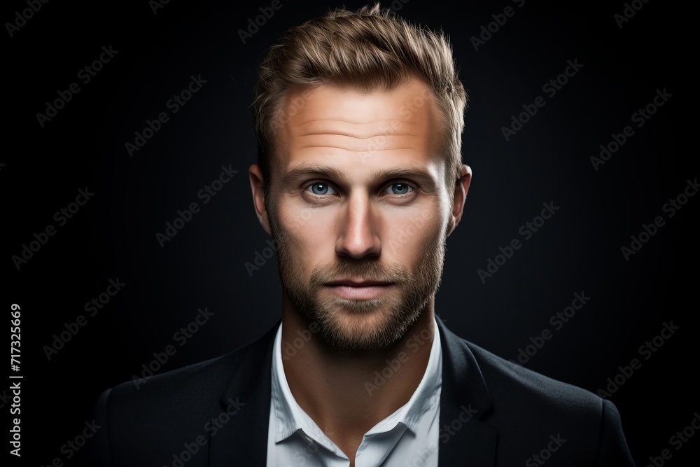 Portrait of a handsome young man over dark background. Men's beauty, fashion. Portrait of a handsome young man over dark background. Men's beauty, fashion.