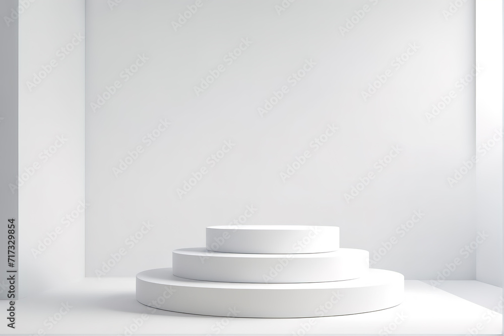 Obraz premium Large exhibition hall booth with pure white background