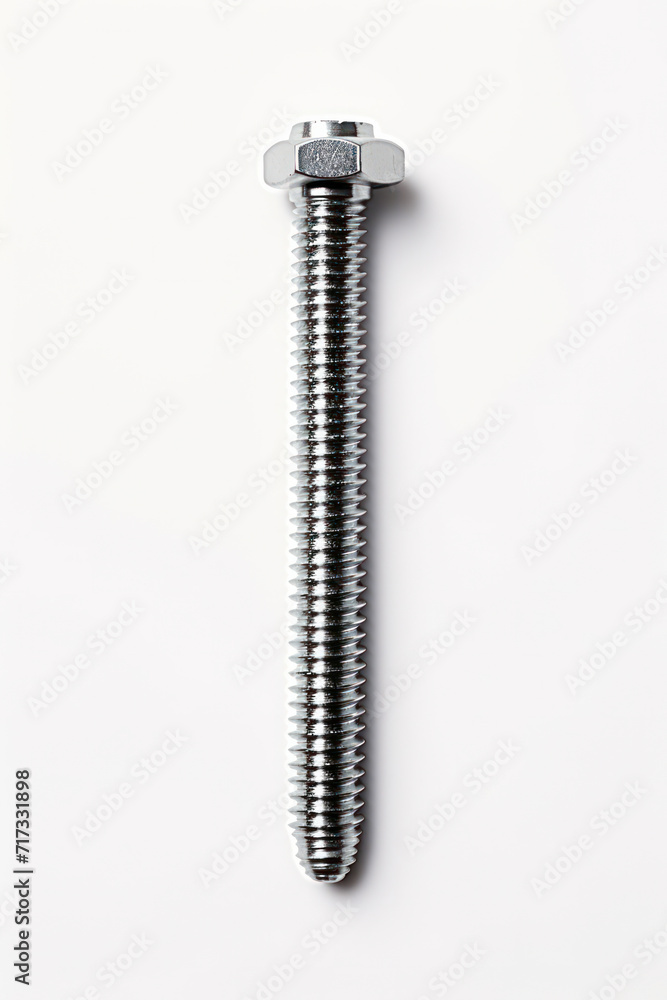 Metallic Screw Equipment on White Steel: Work, Build, Construction, Fix, Hardware