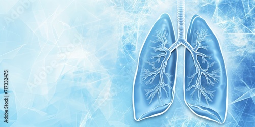 lungs over medical background, copyspace