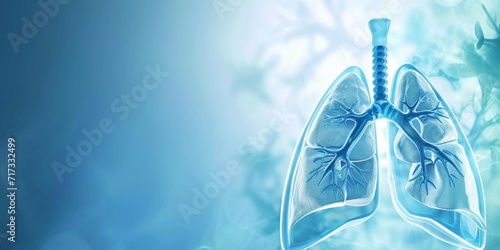 lungs over medical background, copyspace