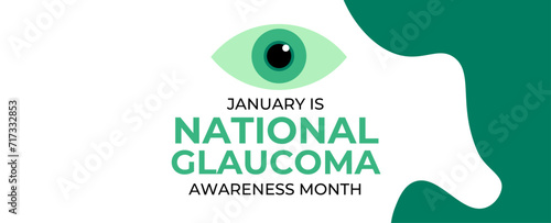 National Glaucoma Awareness month is observed every year in january. January is Glaucoma Awareness Month. Eye health and vision care concept for banner design. poster, cover. Vector illustration.