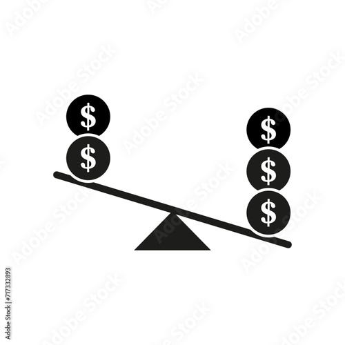 Asymmetry, unbalance icon. Vector illustration. EPS 10.