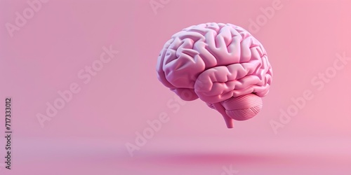 3D brain over a pink background