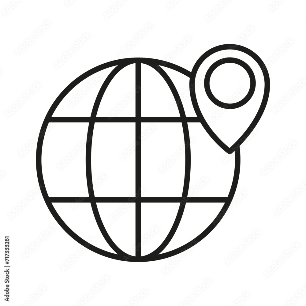 Globe pin icon. Vector illustration. EPS 10. Globe pin icon. Vector illustration. EPS 10.