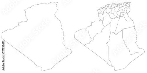 Algeria map. Map of Algeria in white set