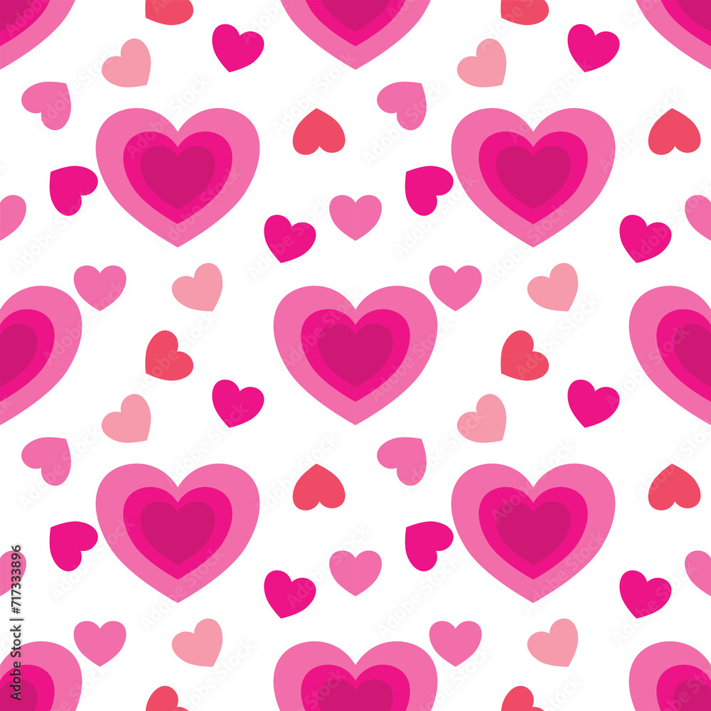 line art heart collection, seamless heart pattern vector illustration background.