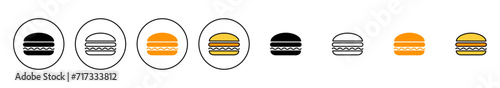 Burger icon set vector. burger sign and symbol. hamburger