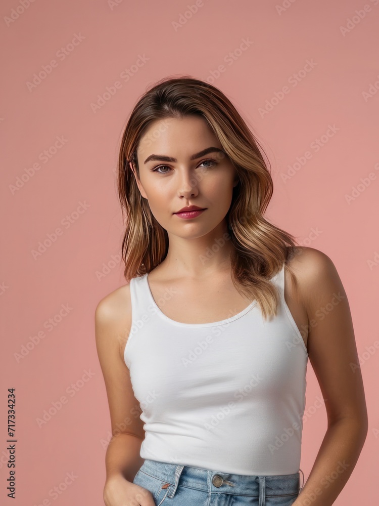 attractive pensive girl looking at viewer attractive pensive girl looking at viewer