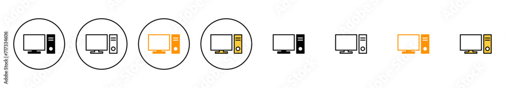 Computer icon set vector. computer monitor sign and symbol Computer icon set vector. computer monitor sign and symbol