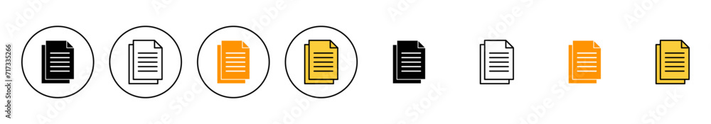Document icon set vector. Paper sign and symbol. File Icon Document icon set vector. Paper sign and symbol. File Icon