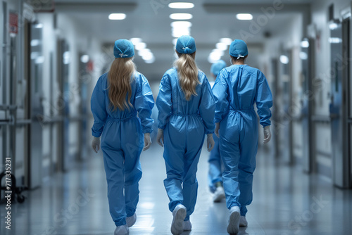 Medical staff at the working place in a hospital