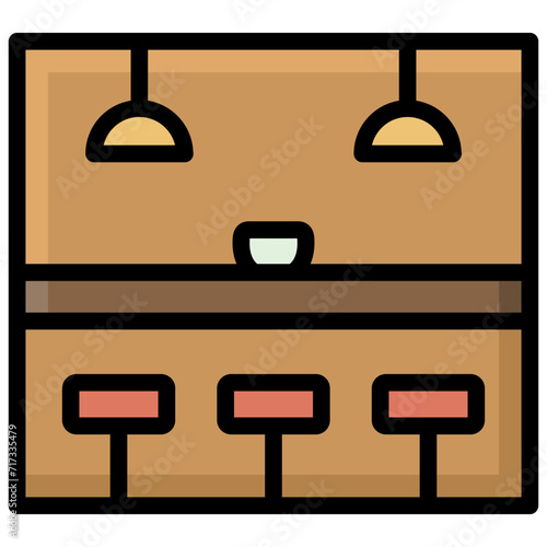 bar icon illustration design with filled outline