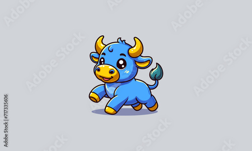 blue buffalo character vector mascot design
