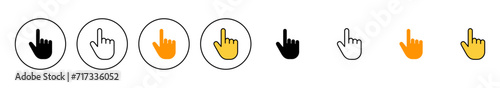 Hand cursor icon set vector. cursor sign and symbol. hand cursor icon clik photo