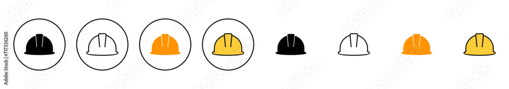 Fototapeta premium Helmet icon set vector. Motorcycle helmet sign and symbol. Construction helmet icon. Safety helmet