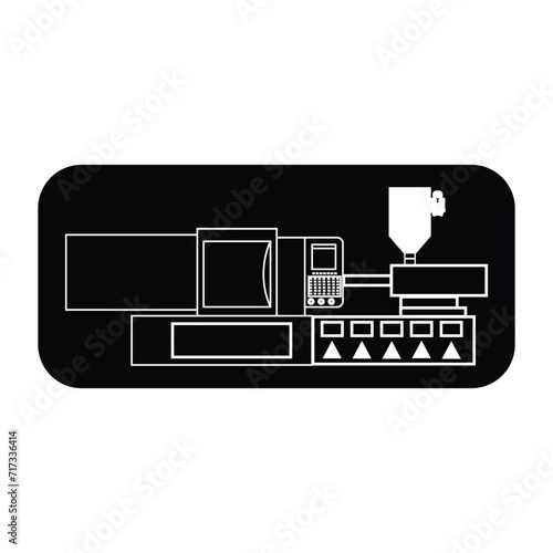 plastic injection molding machine icon vector illustration symbol design