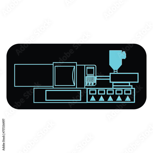plastic injection molding machine icon vector illustration symbol design