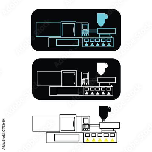plastic injection molding machine icon vector illustration symbol design