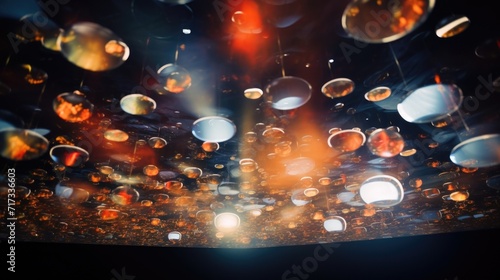 Closeup of a ceiling projection, displaying a constantly changing virtual reality art piece.