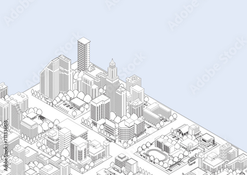街並みの立体図. 都市の景観. 