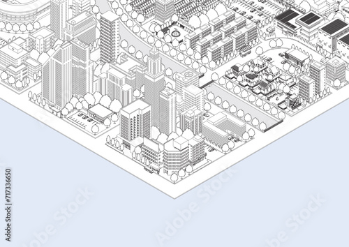 街並みの立体図. 都市の景観. 