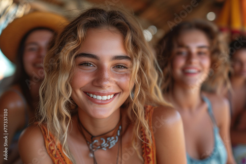 Young friends portrait having fun together