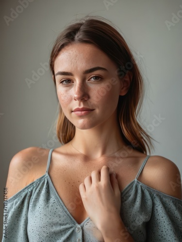 beautiful attractive female model looking at the camera