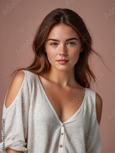 beautiful attractive female model looking at the camera