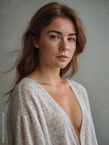 beautiful attractive female model looking at the camera