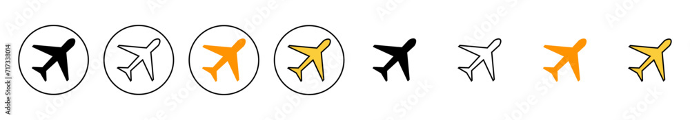 Plane icon set vector. Airplane sign and symbol. Flight transport symbol. Travel sign. aeroplane