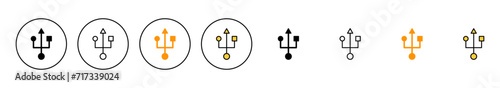 Usb icon set vector. Flash disk sign and symbol. flash drive sign.