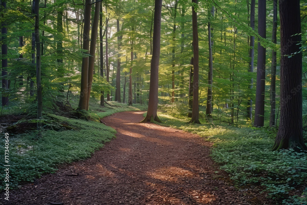 Obraz premium Sunlit Forest Pathway