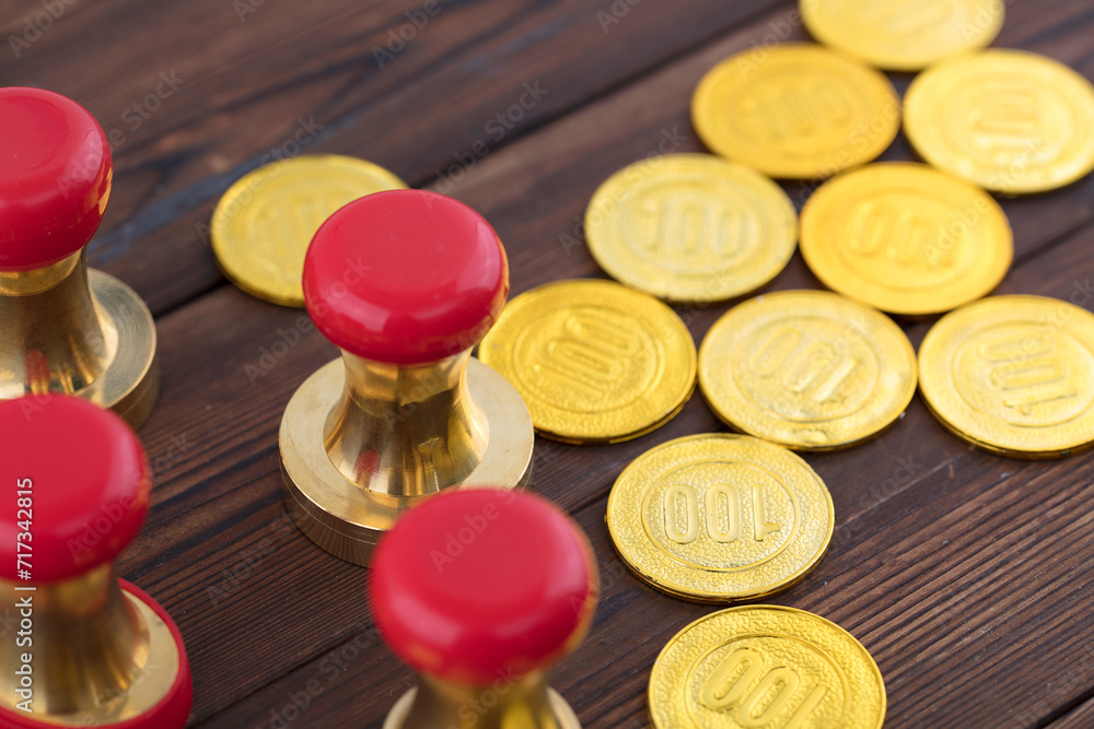 Gold seals and gold coins Gold seals and gold coins