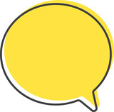 yellow speech bubble with line