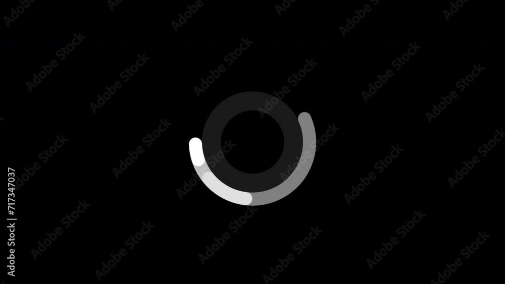 Loading Circle Line Icon Animation on Black Background. 4K Video Loopable Preloader Loading Circle Line Icon Animation on Black Background. 4K Video Loopable Preloader
